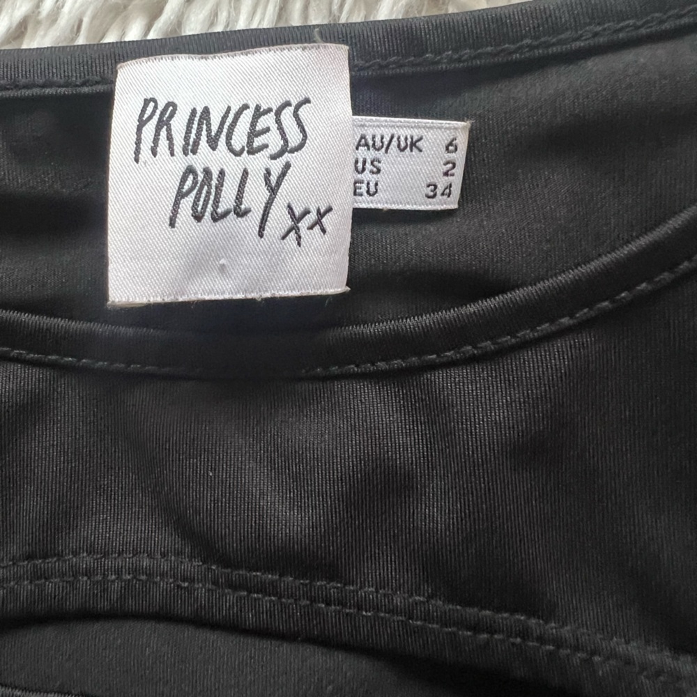 Princess Polly Slashed Black Tank Top - Picture 2 of 6
